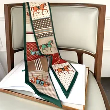 Luxury Brand Small Silk Scarf Women Narrow ribbon bound scarf Ladies Printt Scarves Hair Neck Covers Female Decorative Kerchief
Luxury Brand Small Silk Scarf Women Narrow ribbon bound scarf Ladies Printt Scarves Hair Neck Covers Female Decorative Kerchief