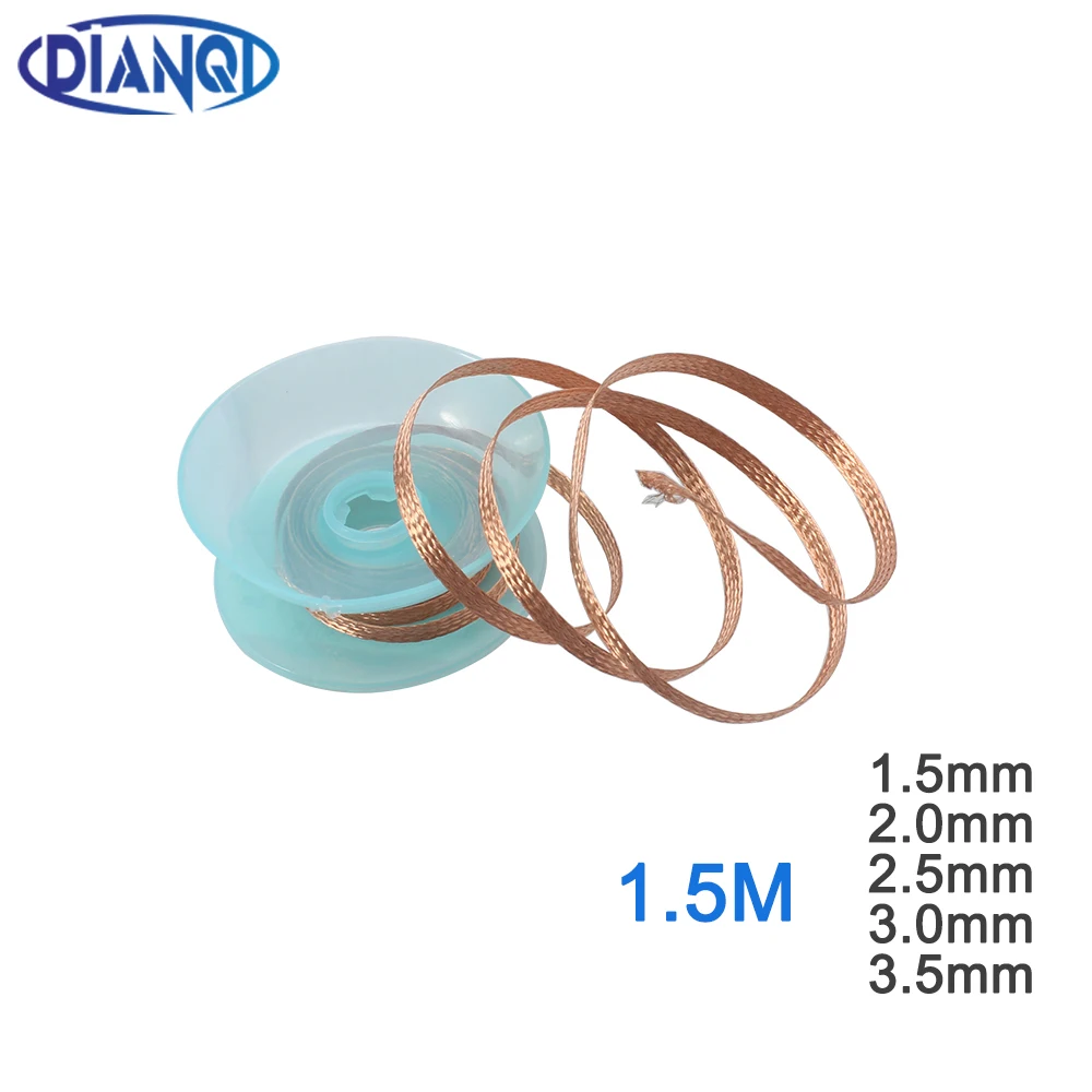

1.5M Tin absorption line Length 1.5M Width 1.5mm 2.0mm 2.5mm 3mm 3.5mm Desoldering Braid Solder Remover Wick Wire Repair Tool