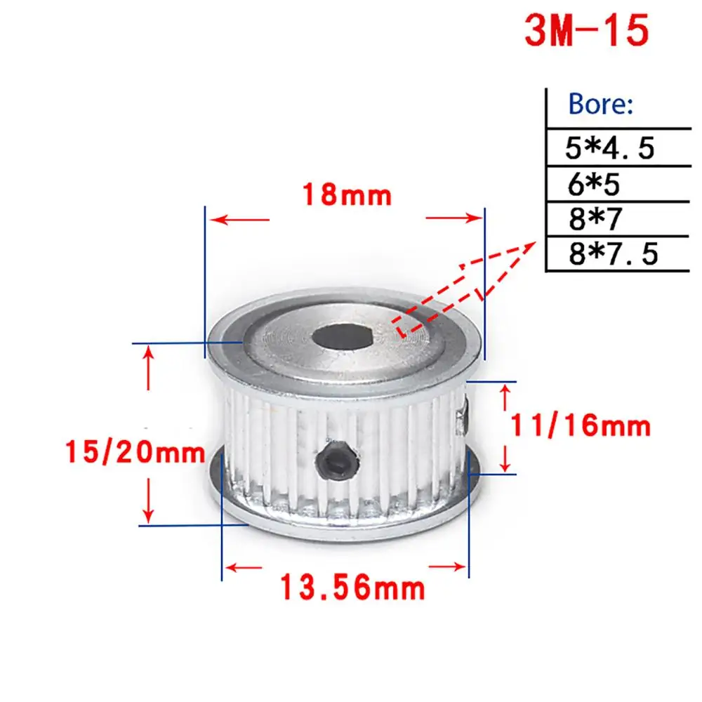1Pcs 3M 15 Tooth To 20 Tooth Synchronous Wheel D Bore Synchronous Gear Motor Timing Belt Width 11mm 16mm
1Pcs 3M 15 Tooth To 20 Tooth Synchronous Wheel D Bore Synchronous Gear Motor Timing Belt Width 11mm 16mm