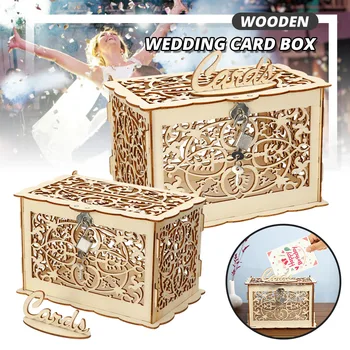 Rustic Wedding Card Boxes DIY Wedding Gift Card Holder Wooden Money Case for Birthday Party Baby Shower Decoration with Lock
Rustic Wedding Card Boxes DIY Wedding Gift Card Holder Wooden Money Case for Birthday Party Baby Shower Decoration with Lock