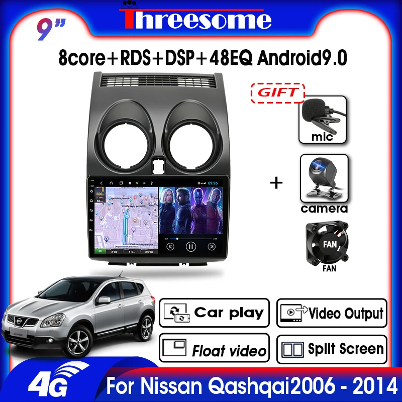 T9- 9"2 Din Android 9.0 Car Radio GPS Navigation Multimedia Video Player For Nissan Qashqai 1 J10 2006-2014 Car Stereo Playe
T9- 9"2 Din Android 9.0 Car Radio GPS Navigation Multimedia Video Player For Nissan Qashqai 1 J10 2006-2014 Car Stereo Playe