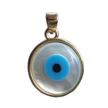 Doreen Box Zinc Based Alloy & Shell Religious Charms Gold Color Round Blue Eye Pendants DIY Making Jewelry 14mm Dia., 1 Piece
Doreen Box Zinc Based Alloy & Shell Religious Charms Gold Color Round Blue Eye Pendants DIY Making Jewelry 14mm Dia., 1 Piece