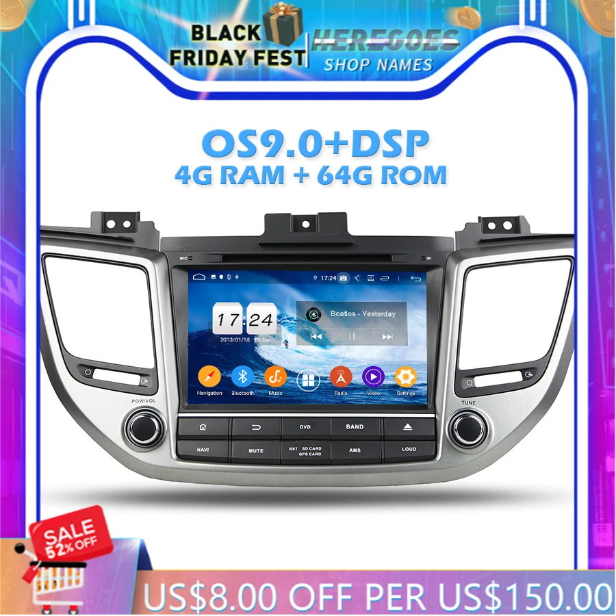 Автомобильный DVD-плеер 1280*720 DSP IPS Android 10 0 64 ГБ + 4 Гб ОЗУ 8 ядер RDS радио GPS Wi-Fi Bluetooth для