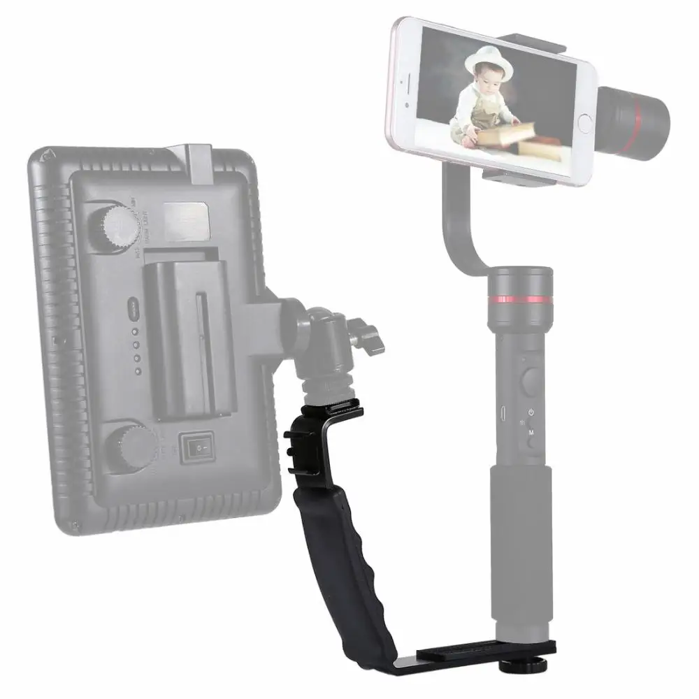 For Video Light Flash DSLR Holder Photography Camera Grip L-Shape Bracket With 2 Side Hot Shoe Mounts r60 | Электроника
