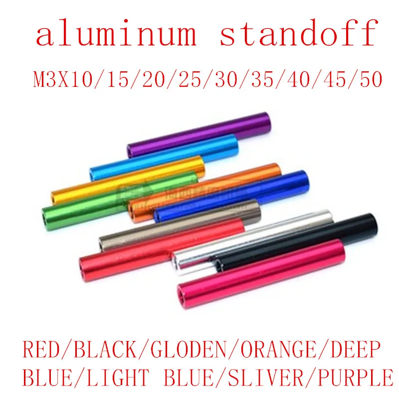 10pcs M3 11 type aluminum standoff spacer M3*10/15/20/25/30/35/40/45/50 colourful aluminum spacer for RC parts
10pcs M3 11 type aluminum standoff spacer M3*10/15/20/25/30/35/40/45/50 colourful aluminum spacer for RC parts