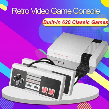 Retro Video Game Console Built-In 620 Classic Games Mini TV 8 Bit Family Gaming Player With 2 Controller AV Output Kids Gift 
Retro Video Game Console Built-In 620 Classic Games Mini TV 8 Bit Family Gaming Player With 2 Controller AV Output Kids Gift