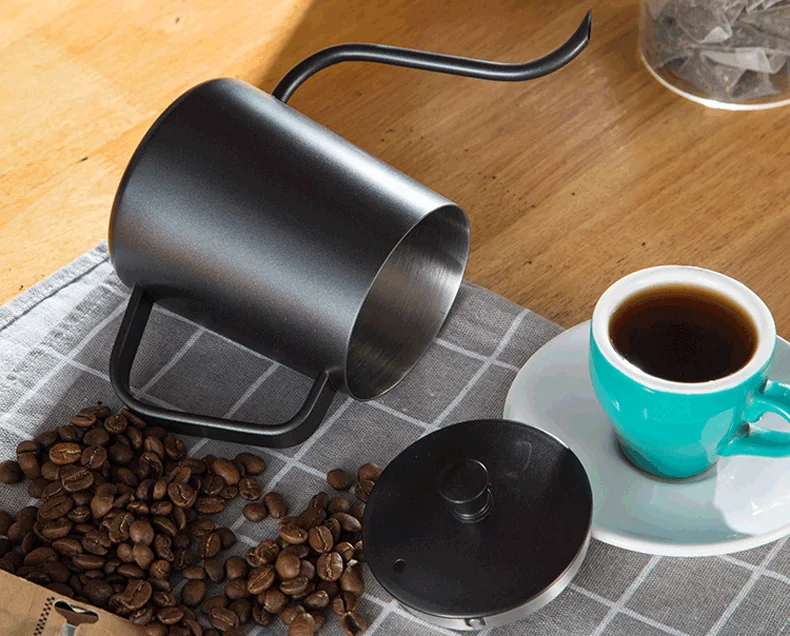 Drip Kettle 350ml 600ml Pour Over Coffee Tea Pot Non-stick Food Grade Stainless Steel Gooseneck Drip Kettle Swan Neck Thin Mouth Drip Kettle 350ml 600ml Pour Over Coffee Tea Pot Non-stick Food Grade Stainless Steel Gooseneck Drip Kettle Swan Neck Thin Mouth
