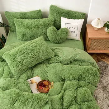 Long hair bedding set green mink hair + velvet fleece bed set thicken warm flannel bed linen (no filling) velvet winter bed set
Long hair bedding set green mink hair + velvet fleece bed set thicken warm flannel bed linen (no filling) velvet winter bed set