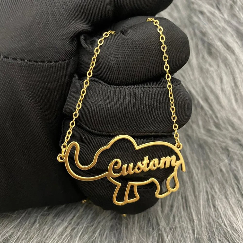 Stainless steel Gold Elephant Pendant Necklace 2021 New Fashion Personalized Custom Name Necklace For Women Colar Jewelry Gift
Stainless steel Gold Elephant Pendant Necklace 2021 New Fashion Personalized Custom Name Necklace For Women Colar Jewelry Gift