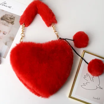GW Cute heart-shaped plush Female Designer handbag Luxury faux rabbit fur lady shoulder bag Women's small wallet 2020 Winter
GW Cute heart-shaped plush Female Designer handbag Luxury faux rabbit fur lady shoulder bag Women's small wallet 2020 Winter