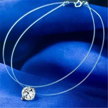 Fashion Cz Stone Crystal Zircon Necklace Female Invisible Transparent Fishing Line Chain Pendant Necklace 
Fashion Cz Stone Crystal Zircon Necklace Female Invisible Transparent Fishing Line Chain Pendant Necklace