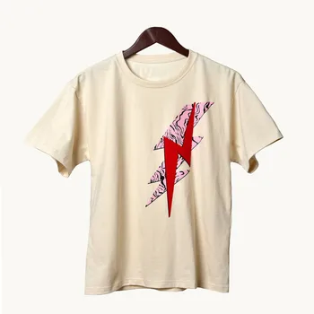 Women t-shirt Simple wild o-neck loose lightning pattern print short sleeve T-shirt 
Women t-shirt Simple wild o-neck loose lightning pattern print short sleeve T-shirt
