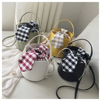 Women Cute Plaid Ears Bucket Shape Shoulder Bag PU Leather String Crossbody Bag Handbag Purse 
Women Cute Plaid Ears Bucket Shape Shoulder Bag PU Leather String Crossbody Bag Handbag Purse