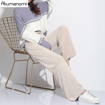 2019 Ladies Autumn Velvet Velour Striped Wide Leg Full Pants Black Beige Elastic Waist Trousers Plus Size Women's Pants 4xl-m
2019 Ladies Autumn Velvet Velour Striped Wide Leg Full Pants Black Beige Elastic Waist Trousers Plus Size Women's Pants 4xl-m