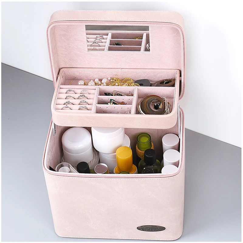 Multifunction Makeup Bag Women Large Capacity Professional Cosmetic Bag Case Jewelry Cosmetics Storage Box PU Portable Suitcase
Multifunction Makeup Bag Women Large Capacity Professional Cosmetic Bag Case Jewelry Cosmetics Storage Box PU Portable Suitcase