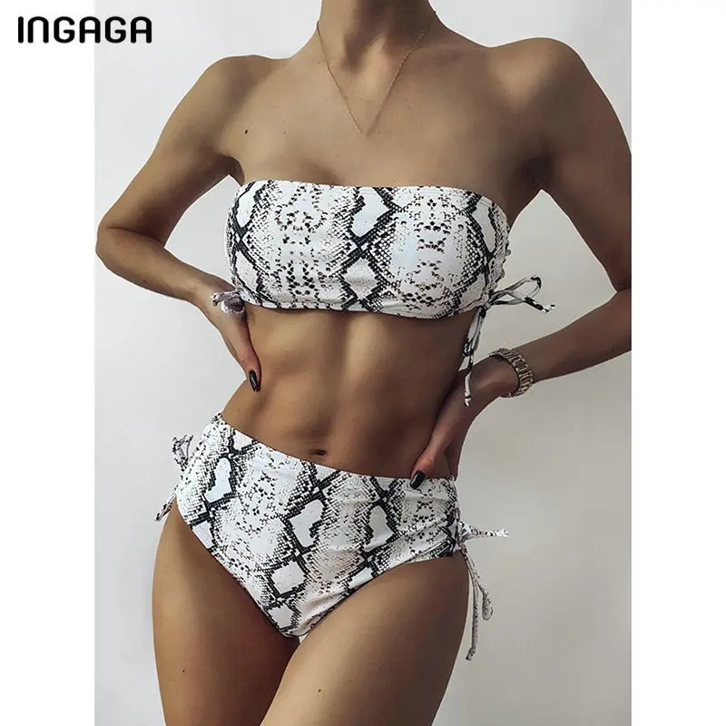 INGAGA Bandeau Bikinis Swimsuits High Waist Swimwear Women Snake Printing Biquini Bathing Suits Lace-up Swim Suit 2020 New
INGAGA Bandeau Bikinis Swimsuits High Waist Swimwear Women Snake Printing Biquini Bathing Suits Lace-up Swim Suit 2020 New