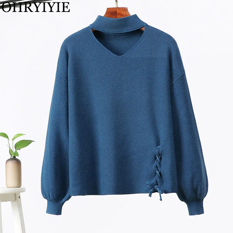 OHRYIYIE Oversize Fashion Lace up Autumn Winter Streetwear Knitted Sweaters and Pullovers Ladies Super Loose Fall Knitwear Tops
OHRYIYIE Oversize Fashion Lace up Autumn Winter Streetwear Knitted Sweaters and Pullovers Ladies Super Loose Fall Knitwear Tops