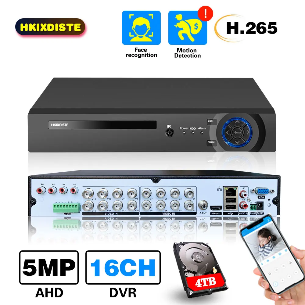 

6 IN1 AHD CVI TVI CVBS NVR 4Ch 8Ch 16Ch 4MP 5MP 2MP Security CCTV DVR NVR XVR Hybrid Video Recorder 5.0MP Max 8TB P2P View
