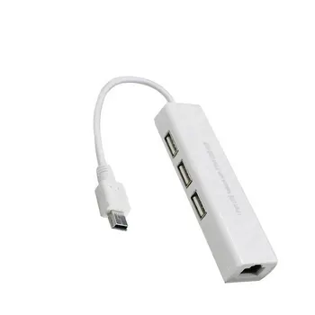 High Speed Mini USB 5 Pin to Network LAN Ethernet RJ45 Adapter Converter with 3 Port USB 2.0 HUB Adapter USB Hub
High Speed Mini USB 5 Pin to Network LAN Ethernet RJ45 Adapter Converter with 3 Port USB 2.0 HUB Adapter USB Hub