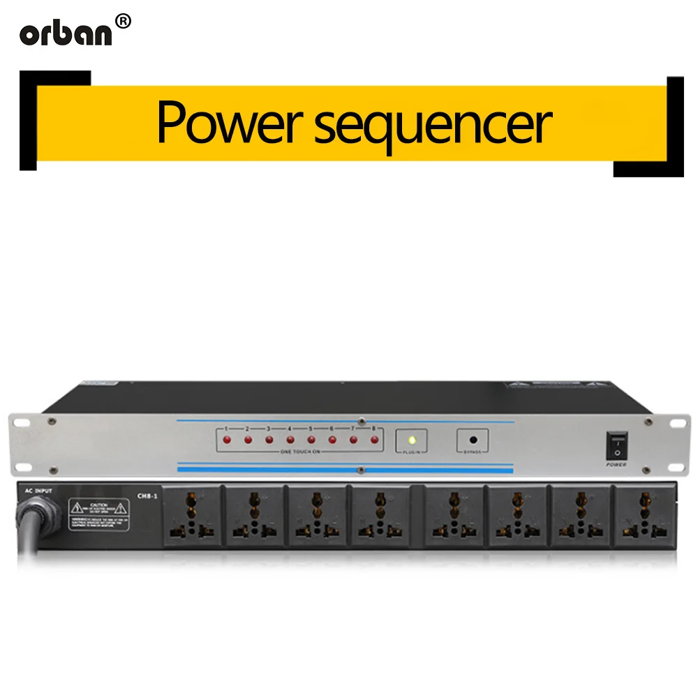 Professional stage 8/10 way power timing device universal socket sequence controller independent switch SR-338
Professional stage 8/10 way power timing device universal socket sequence controller independent switch SR-338