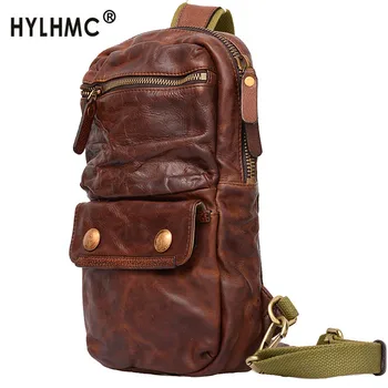 Men's Chest Bag Shoulder Messenger Bag Planting Leather Men Crossbody Bags Imported from Italy The First Layer of Leather Zipper 
Men's Chest Bag Shoulder Messenger Bag Planting Leather Men Crossbody Bags Imported from Italy The First Layer of Leather Zipper