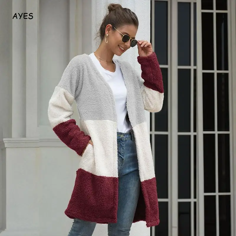 Women's Knitted Striped Long Cardigan Sweater Long Sleeve Female Sweaters Cardigans Spring Color Block Sweater Coat Streetwear
Women's Knitted Striped Long Cardigan Sweater Long Sleeve Female Sweaters Cardigans Spring Color Block Sweater Coat Streetwear