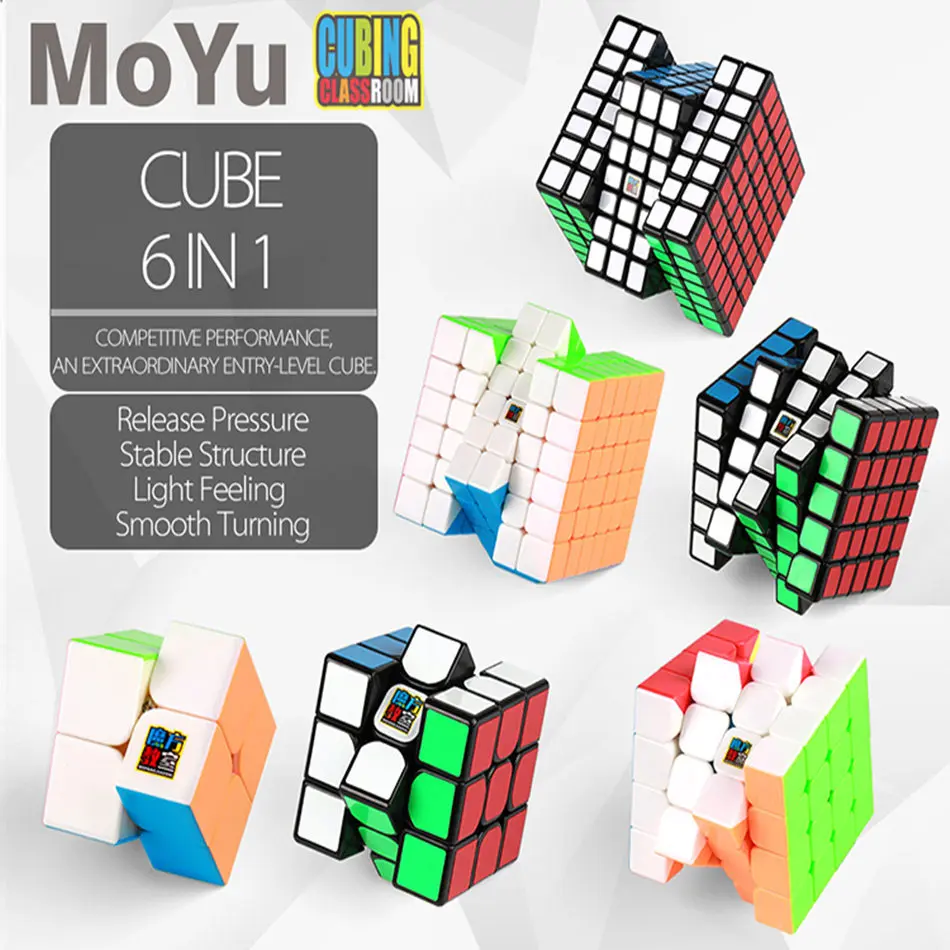 Fast delivery Moyu 6 in 1 Gift box set MOYU 6 Piece Set Magic Cubes 2x2 3x3 4x4 5x5 6x6 7x7 cubo 6 Piece Set Puzzle Cube Toys
Fast delivery Moyu 6 in 1 Gift box set MOYU 6 Piece Set Magic Cubes 2x2 3x3 4x4 5x5 6x6 7x7 cubo 6 Piece Set Puzzle Cube Toys