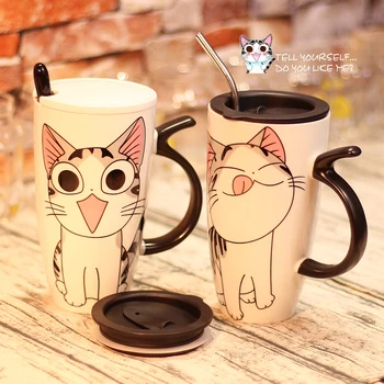 Cat Cute Cartoon Mug Ceramic with Lid Personalised Mug for Couple Creative with Handle Taza Creativa Milk Hot Water Mug MM60MKB
Cat Cute Cartoon Mug Ceramic with Lid Personalised Mug for Couple Creative with Handle Taza Creativa Milk Hot Water Mug MM60MKB