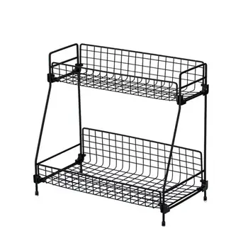 Kitchen Organizer Double Layer Office Cosmetic Shelves Display Minimalist Storage Rack Iron Storage Shelf Creative 
Kitchen Organizer Double Layer Office Cosmetic Shelves Display Minimalist Storage Rack Iron Storage Shelf Creative