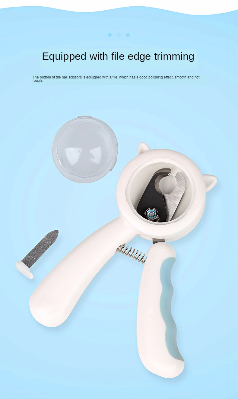 Splash-Proof Pet Nail Clipper with Built-in File for Cats & Dogs