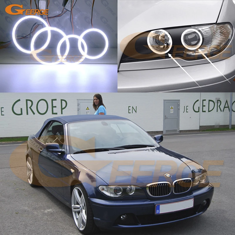 Для BMW 3 серии E46 Coupe Cabrio Convertible 2004 2005 2006 LCI отличные ультра яркие COB led Ангельские