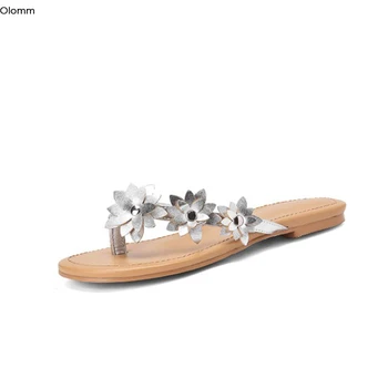 Olomm New Handmade Women Bohemia Slippers Flat With Heels Slippers Open Toe Gorgeous Silver Casual Shoes Women US Plus Size 4-15 
Olomm New Handmade Women Bohemia Slippers Flat With Heels Slippers Open Toe Gorgeous Silver Casual Shoes Women US Plus Size 4-15