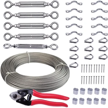 TOP!-5Pcs Cable Railing Kits Set with Stainless Steel Wire Rope Cable and Cable Cutter for Wood Posts DIY Deck Stair
TOP!-5Pcs Cable Railing Kits Set with Stainless Steel Wire Rope Cable and Cable Cutter for Wood Posts DIY Deck Stair