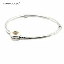 Moments Two Tone Bracelet With Signature Clasp 925 Silver Bracelets For DIY Woman Fashion Bracelets For Jewelry Making