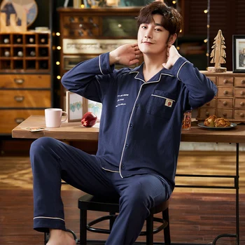 XL 2XL 3XL Sleepwear Long Sleeve Autumn Winter Warm Cotton Pajamas Sets Long Pant Male Pyjama Set Loose Leisure Outwear
XL 2XL 3XL Sleepwear Long Sleeve Autumn Winter Warm Cotton Pajamas Sets Long Pant Male Pyjama Set Loose Leisure Outwear