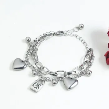 Fashion Women Men Silver Color Gold Stainless Steel Heart Cross key Uno de 50 Lock Flower Chain Bracelet Jewelry
Fashion Women Men Silver Color Gold Stainless Steel Heart Cross key Uno de 50 Lock Flower Chain Bracelet Jewelry