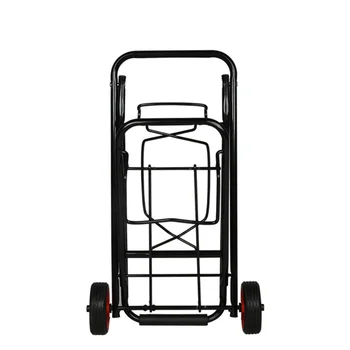 

1 Pc Shopping Cart Flatbed Foldable Two-wheeled Trailer Barrow Luggage Trolley Shopping Cart for Outdoor Shopping