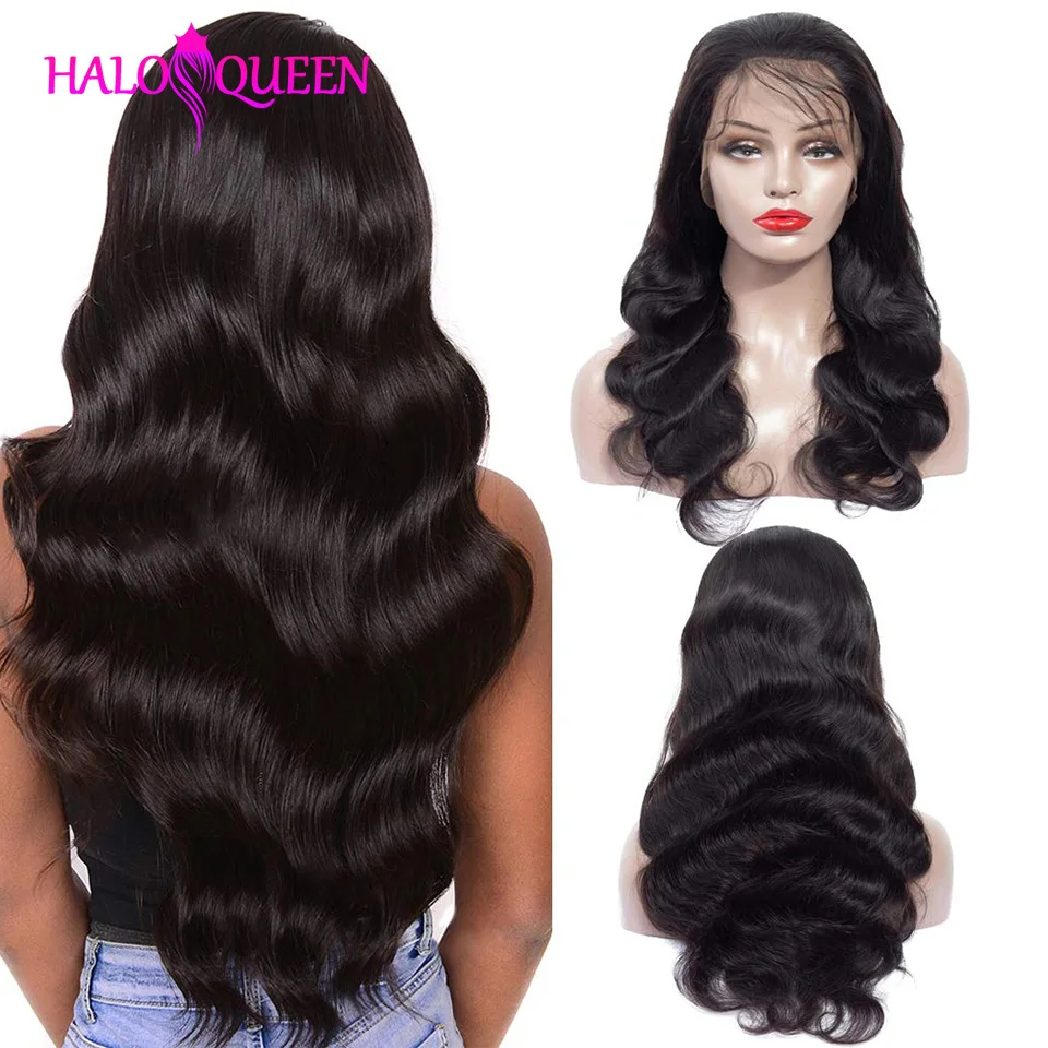 Парики из натуральных волос HALOQUEEN парики на фронте 13*4 с кружевом Remy плотность 130%