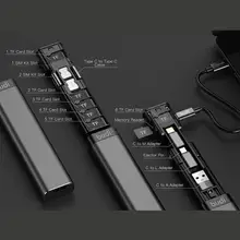BUDI Multi-function Smart Adapter Card Storage Data Cable USB Multi-Cable SIM KIT TF Card Memory Reader 6 Cable Box
BUDI Multi-function Smart Adapter Card Storage Data Cable USB Multi-Cable SIM KIT TF Card Memory Reader 6 Cable Box