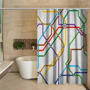 Map Precision Custom Shower Curtain Stripes in Vibrant Colors Metro Scheme Subway Stations Abstract Railroad Transportation
Map Precision Custom Shower Curtain Stripes in Vibrant Colors Metro Scheme Subway Stations Abstract Railroad Transportation