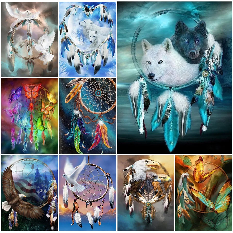 5D DIY Diamond Painting Full Square Dreamcatcher Wolf Cross Stitch Diamond Embroidery Animal Mosaic Picture of Rhinestones Decor
5D DIY Diamond Painting Full Square Dreamcatcher Wolf Cross Stitch Diamond Embroidery Animal Mosaic Picture of Rhinestones Decor