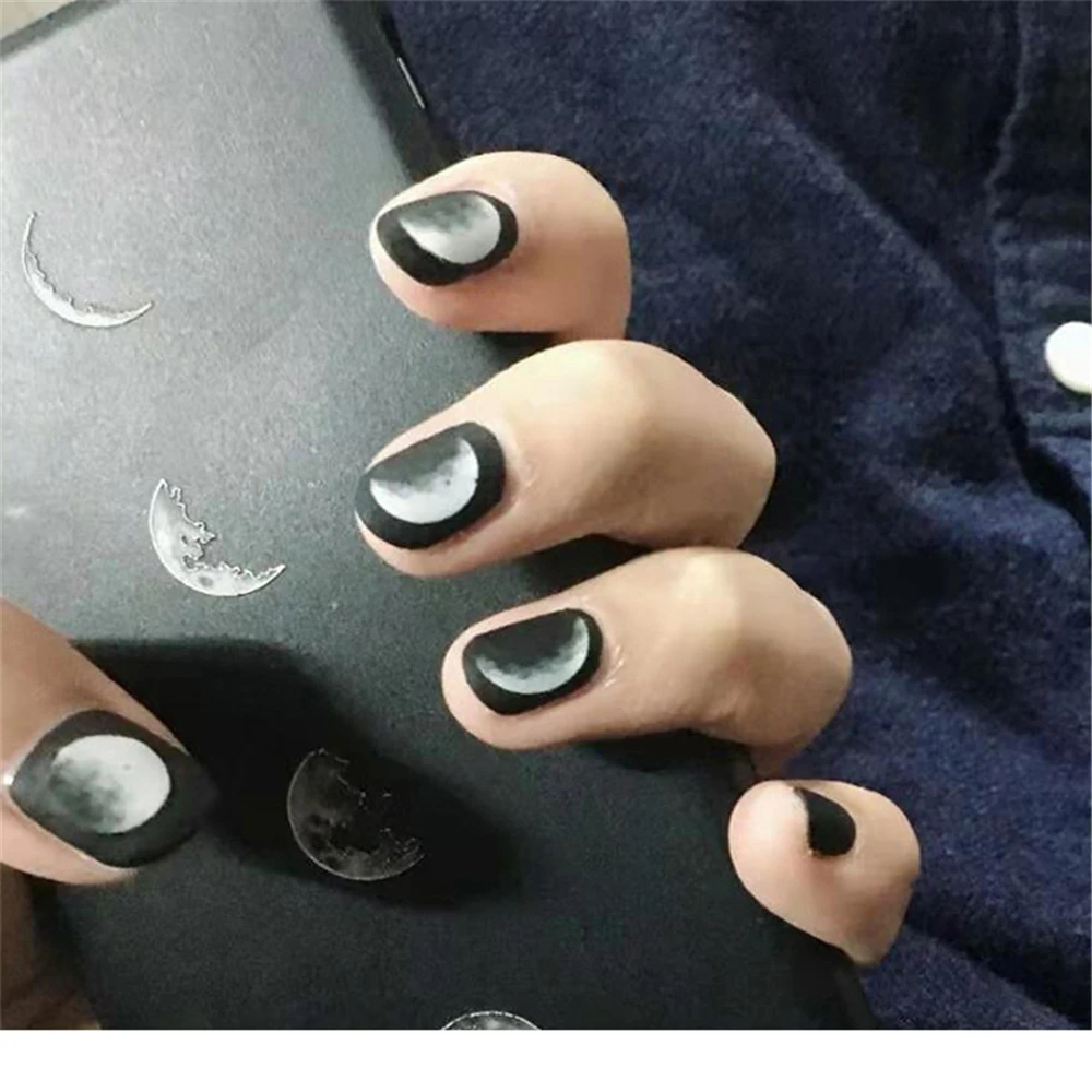 24Pcs Simple Short Fake Nails Black Moon Eclipse Square Artificial Nail Tips with Glue Sticker Faux Ongle for Office Home Party
24Pcs Simple Short Fake Nails Black Moon Eclipse Square Artificial Nail Tips with Glue Sticker Faux Ongle for Office Home Party
