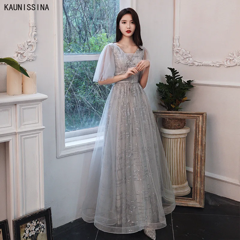 KAUNISSINA Prom Dresses Evening Gown Women Long A-Line Celebrity Party Dress Elegant Half Sleeve Shining Banquet Formal Vestidos
KAUNISSINA Prom Dresses Evening Gown Women Long A-Line Celebrity Party Dress Elegant Half Sleeve Shining Banquet Formal Vestidos