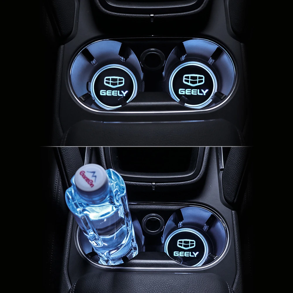 Фото 2X For Geely Emgrand LC MK Vision X6 EC7 SL X7 GC7 GC9 GX2 GX7 GX9 Car Accessories Cup Holder Luminous Coaster Mat Badge Decorat |