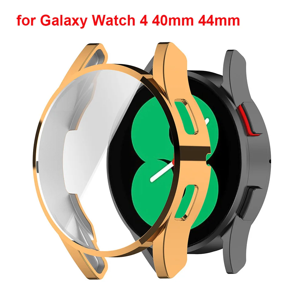 Золотой чехол для Samsung Galaxy Watch 4, чехол для экрана с мягкой крышкой из ТПУ, бампер для Galaxy Watch 4 40 мм 44 мм, аксессуары для умных часов
Золотой чехол для Samsung Galaxy Watch 4, чехол для экрана с мягкой крышкой из ТПУ, бампер для Galaxy Watch 4 40 мм 44 мм, аксессуары для умных часов
