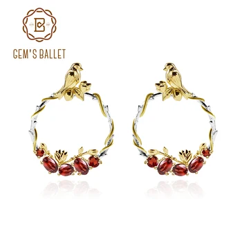 GEM'S BALLET 925 Sterling Silver Bird Secret Garden Drop Earrings 4.42Ct Natural Red Garnet Gemstone for Women Fine Jewelry
GEM'S BALLET 925 Sterling Silver Bird Secret Garden Drop Earrings 4.42Ct Natural Red Garnet Gemstone for Women Fine Jewelry