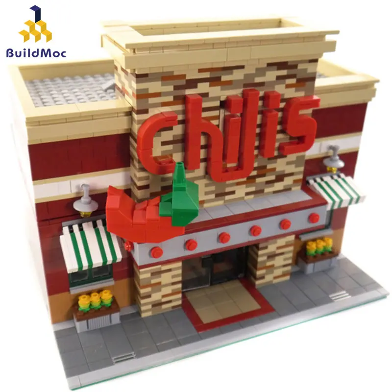 Buildmoc City Architecture Chili's Restaurant Store Bricks Street View Restaurant House Set Model Building Blocks Toys Friend
Buildmoc City Architecture Chili's Restaurant Store Bricks Street View Restaurant House Set Model Building Blocks Toys Friend