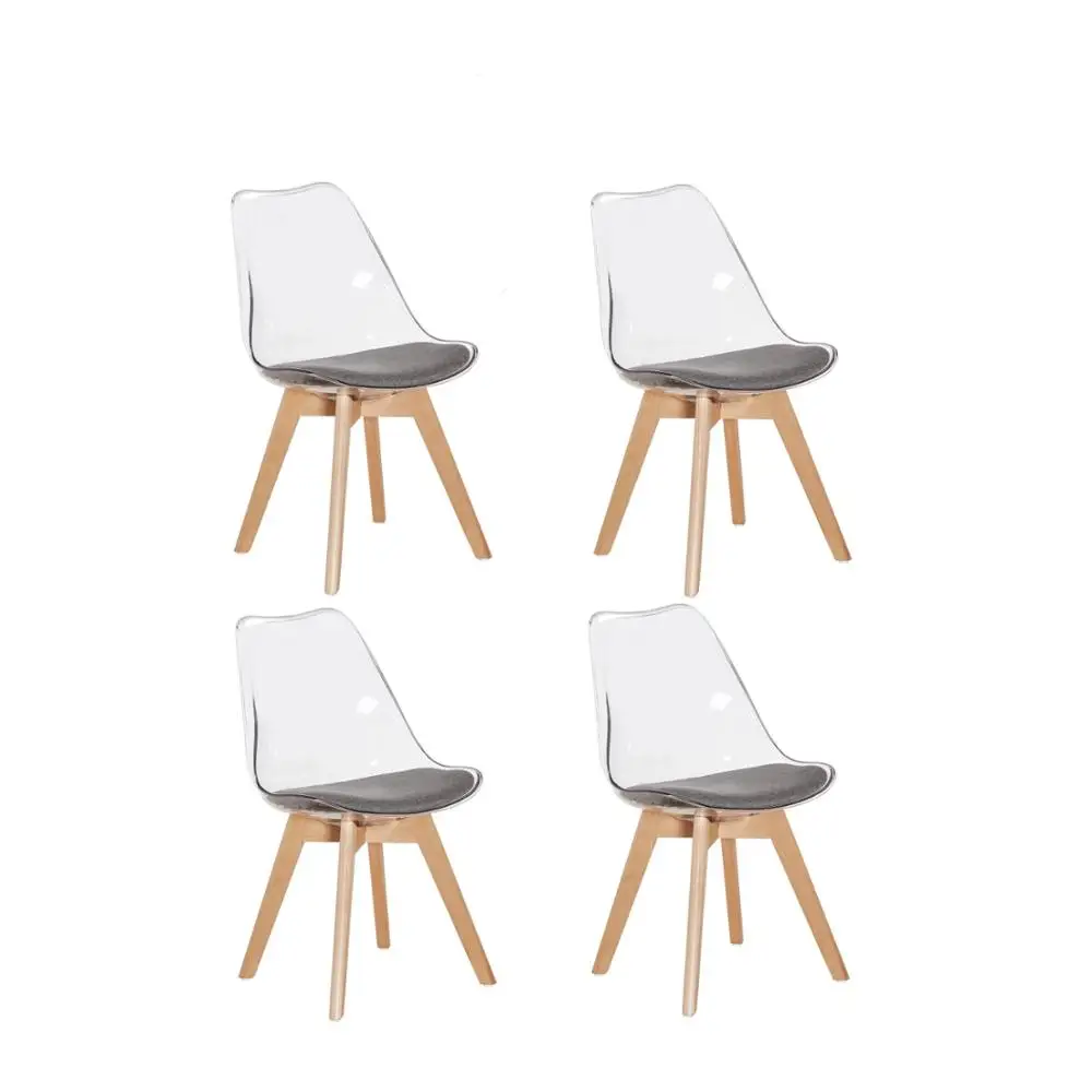 Dining Chairs Set of 4 Transparent Modern Nordic Beech Wood Legs Plastic for Dining Room Living Room Restaurant Balcony
Dining Chairs Set of 4 Transparent Modern Nordic Beech Wood Legs Plastic for Dining Room Living Room Restaurant Balcony
