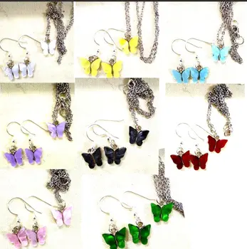 300pcs Acrylic Butterfly Pendant Earrings Necklace Combination Set Japan and South Korea Sweet Style Alloy Chain Jewelry Set
300pcs Acrylic Butterfly Pendant Earrings Necklace Combination Set Japan and South Korea Sweet Style Alloy Chain Jewelry Set
