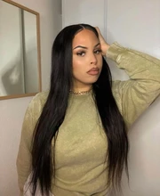 LEVITA 13x4x1 hueso recto peluca con malla frontal de encaje brasileño frente pelucas de cabello humano para las mujeres peluca frontal de encaje 4x4 de cierre de encaje peluca